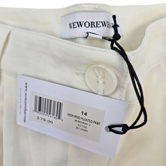 NWT WeWoreWhat High Rise Pleated Wide Leg Pants Size 14 - Picture 3 of 8